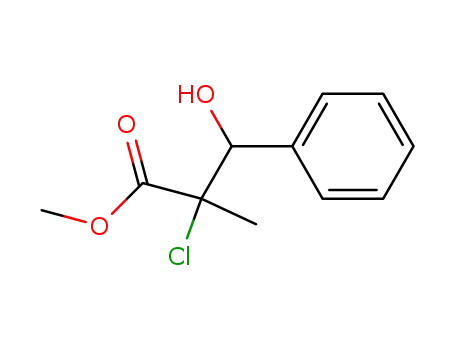 Molecular Structure of 80532-67-8 (methyl 2-chloro-3-hydroxy-2-methyl-3-phenylpropanoate)