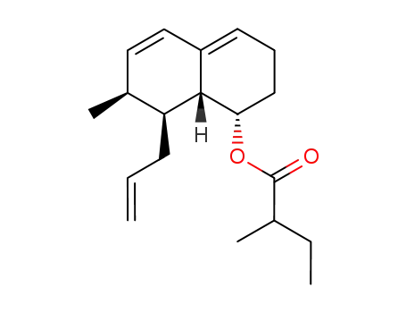 Molecular Structure of 88251-60-9 (Butanoic acid, 2-methyl-,
1,2,3,7,8,8a-hexahydro-7-methyl-8-(2-propenyl)-1-naphthalenyl ester)
