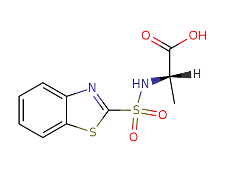 Molecular Structure of 184222-98-8 ((S)-2-(Benzothiazole-2-sulfonylamino)-propionic acid)