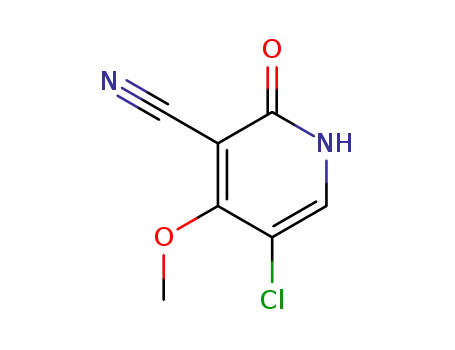 Molecular Structure of 147619-40-7 (5-CHLORO-1,2-DIHYDRO-4-METHOXY-2-OXO-3-PYRIDINECARBONITRILE)