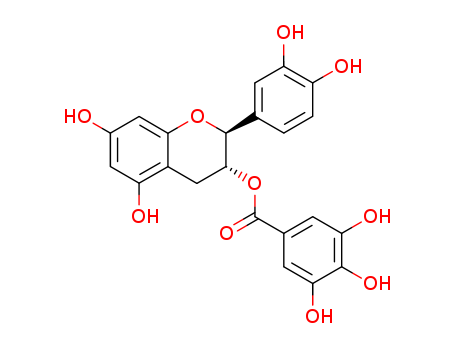130405-40-2,(-)-Catechin gallate,Benzoicacid, 3,4,5-trihydroxy-, 2-(3,4-dihydroxyphenyl)-3,4-dihydro-5,7-dihydroxy-2H-1-benzopyran-3-ylester, (2S-trans)-;(-)-Catechin 3-O-gallate;(-)-Catechin 3-gallate;(-)-Catechin gallate;(2S,3R)-2-(3,4-dihydroxyphenyl)-5,7-dihydroxy-3,4-dihydro-2H-chromen-3-yl 3,4,5-trihydroxybenzoate;[2-(3,4-dihydroxyphenyl)-5,7-dihydroxy-3,4-dihydro-2H-chromen-3-yl];benzoic acid, 3,4,5-trihydroxy-, (2S,3R)-2-(3,4-dihydroxyphenyl)-3,4-dihydro-5,7-dihydroxy-2H-1-benzopyran-3-yl ester;