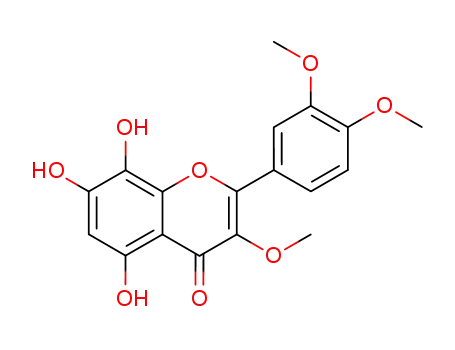 Molecular Structure of 62506-94-9 (4H-1-Benzopyran-4-one,
2-(3,4-dimethoxyphenyl)-5,7,8-trihydroxy-3-methoxy-)