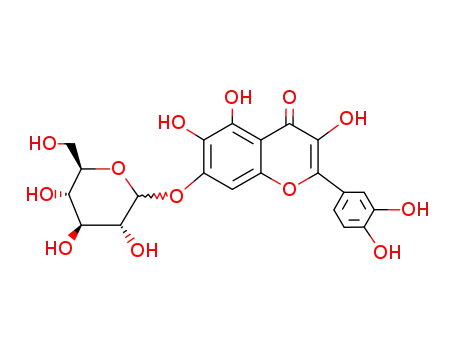 Molecular Structure of 548-75-4 (Quercetagetin-7-O-glucoside)