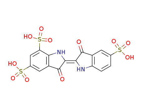 Molecular Structure of 138574-86-4 ((2E)-3-oxo-2-(3-oxo-5-sulfo-1H-indol-2-ylidene)-1H-indole-5,7-disulfonic acid)