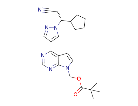 (R)-(4-(1-(2-cyano-1-cyclopentylethyl)-1H-pyrazol-4-yl)-7H-pyrrolo[2,3-d]pyrimidin-7-yl)methyl pivalate