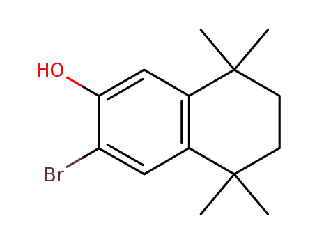 Molecular Structure of 168082-64-2 (2-Naphthalenol, 3-bromo-5,6,7,8-tetrahydro-5,5,8,8-tetramethyl-)