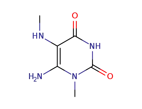 Molecular Structure of 55441-70-8 (6-AMINO-1-METHYL-5-(METHYLAMINO)URACIL)
