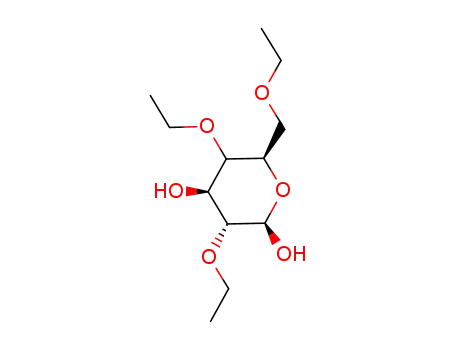 Molecular Structure of 120188-10-5 ((2R,3R,4S,6R)-3,5-Diethoxy-6-ethoxymethyl-tetrahydro-pyran-2,4-diol)