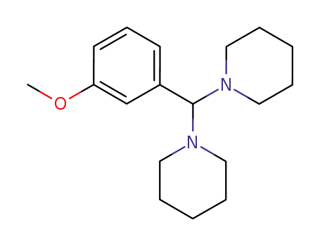 Molecular Structure of 61456-44-8 (Piperidine, 1,1'-[(3-methoxyphenyl)methylene]bis-)