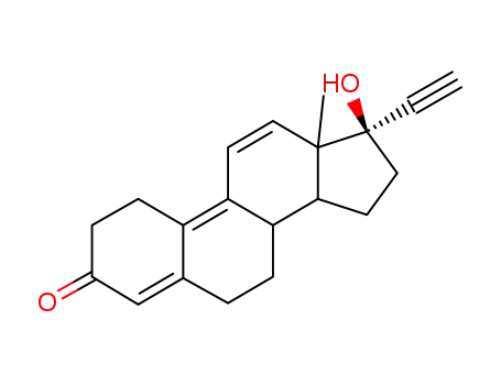Molecular Structure of 848-21-5 (17-Hydroxy-19-nor-17alpha-pregna-4,9,11-trien-20-yn-3-one)