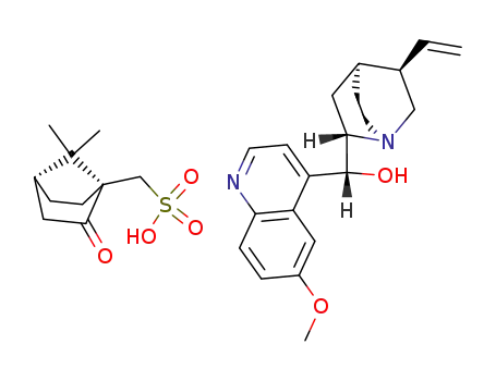 Molecular Structure of 84848-19-1 ((8alpha)-6'-methoxycinchonan-9(R)-ol mono[(1S)-7,7-dimethyl-2-oxobicyclo[2.2.1]heptane-1-methanesulphonate])