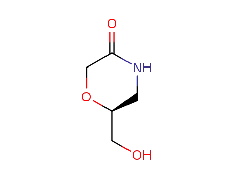 Molecular Structure of 847805-30-5 ((S)-6-Hydroxymethyl-morpholin-3-one)
