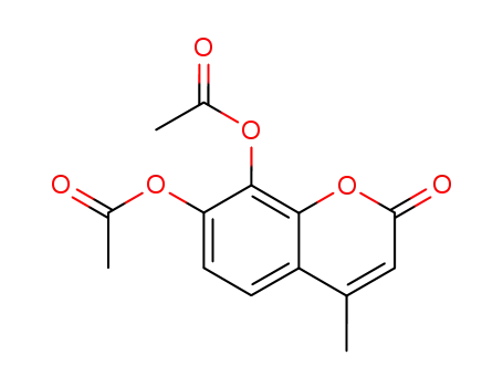 Molecular Structure of 68454-15-9 (2H-1-Benzopyran-2-one, 7,8-bis(acetyloxy)-4-methyl-)