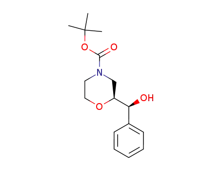 Molecular Structure of 847805-32-7 ((S)-4-Boc-2-((S)-hydroxy(phenyl)Methyl)Morpholine)