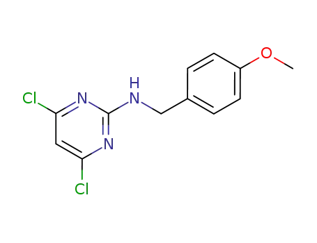 Molecular Structure of 90042-89-0 (2-Pyrimidinamine, 4,6-dichloro-N-[(4-methoxyphenyl)methyl]-)