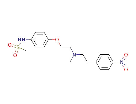Molecular Structure of 115256-44-5 (1-(4-methanesulphonamidophenoxy)-2-[N-methyl-N-(4-nitrophenethyl)amino]ethane)