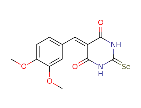 Molecular Structure of 89969-42-6 (4,6(1H,5H)-Pyrimidinedione,
5-[(3,4-dimethoxyphenyl)methylene]dihydro-2-selenoxo-)