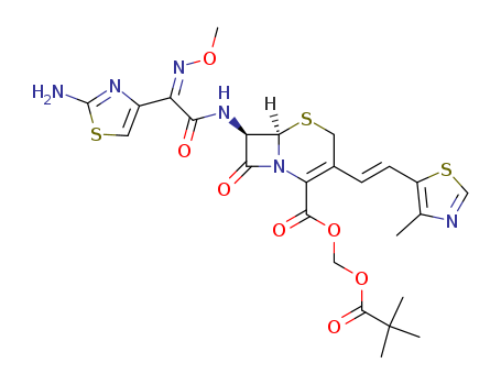 5-Thia-1-azabicyclo[4.2.0]oct-2-ene-2-carboxylic acid,7-[[(2Z)-(2-amino-4-thiazolyl)(methoxyimino)acetyl]amino]-3-[(1E)-2-(4-methyl-5-thiazolyl)ethenyl]-8-oxo-, (2,2-dimethyl-1-oxopropoxy)methylester,