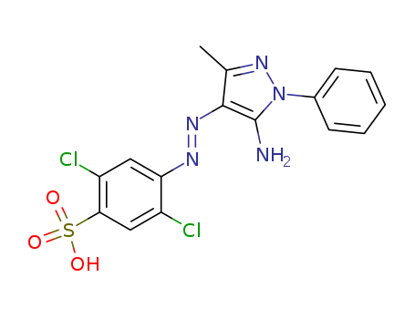 Benzenesulfonic acid,4-[2-(5-amino-3-methyl-1-phenyl-1H-pyrazol-4-yl)diazenyl]-2,5-dichloro-(12239-15-5)