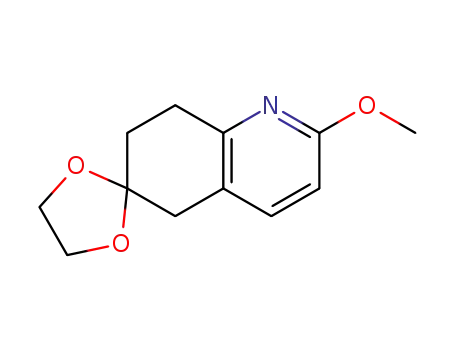 Molecular Structure of 120685-99-6 (Spiro[1,3-dioxolane-2,6'(5'H)-quinoline], 7',8'-dihydro-2'-methoxy-)