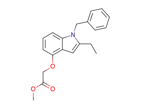 Molecular Structure of 172733-07-2 (Acetic acid, [[2-ethyl-1-(phenylmethyl)-1H-indol-4-yl]oxy]-, methyl ester)