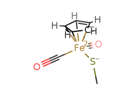 Molecular Structure of 12080-10-3 (Iron, dicarbonyl-.pi.-cyclopentadienyl (methanethiolato)-)
