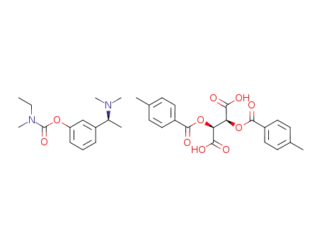Molecular Structure of 399515-02-7 (Butanedioic acid, 2,3-bis[(4-methylbenzoyl)oxy]-, (2S,3S)-, compd. with
3-[(1S)-1-(dimethylamino)ethyl]phenyl ethylmethylcarbamate (1:1))