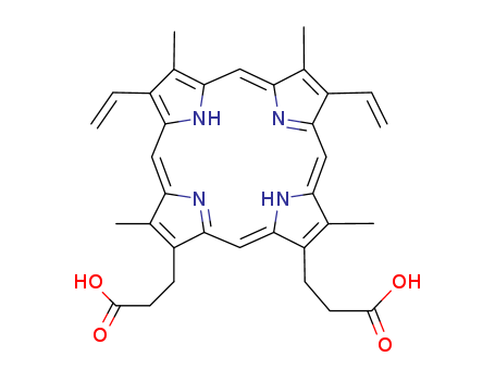 21H,23H-Porphine-2,18-dipropanoic acid,7,13-diethenyl-3,8,12,17-tetramethyl-