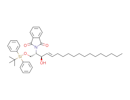 Molecular Structure of 1094213-80-5 ((2S,3R)-(4E)-1-(tert-butyldiphenylsilyloxy)-2-phthalimido-octadec-4-en-3-ol)