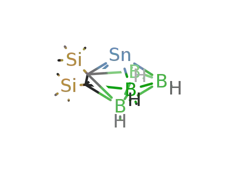 Molecular Structure of 90388-43-5 (closo-1-Sn-2-(SiMe<sub>3</sub>)-3-(SiMe<sub>3</sub>)-2,3-C<sub>2</sub>B<sub>4</sub>H<sub>4</sub>)