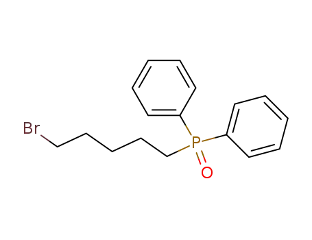 Molecular Structure of 176849-72-2 (5-(bromopentyl)(diphenyl)phosphine oxide)