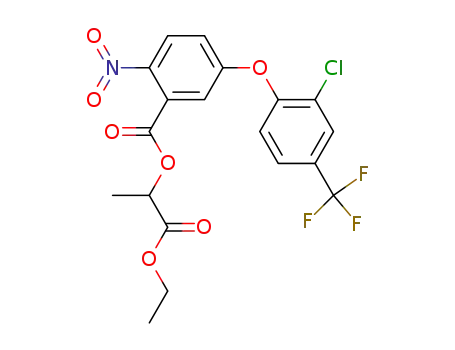 Molecular Structure of 77501-63-4 (Benzoicacid, 5-[2-chloro-4-(trifluoromethyl)phenoxy]-2-nitro-,2-ethoxy-1-methyl-2-oxoethyl ester)