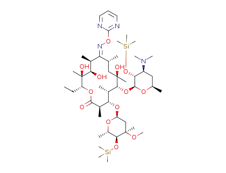 Molecular Structure of 930287-47-1 (2',4''-O-bistrimethylsilyl erythromycin A 9-O-(2-pyrimydyl)oxime)