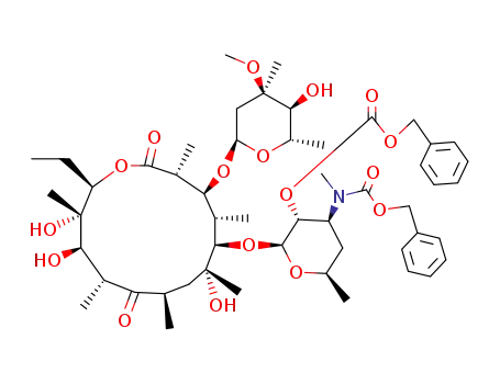 Molecular Structure of 81103-09-5 (2'-O,3'-N-bis(benzyloxycarbonyl)-N-demethylerythromycin A)