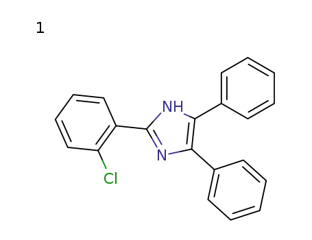 Molecular Structure of 6143-80-2 (2,2'-BIS(2-CHLOROPHENYL)-4,4',5,5'-TETRAPHENYL-1,2'-BIIMIDAZOLE)