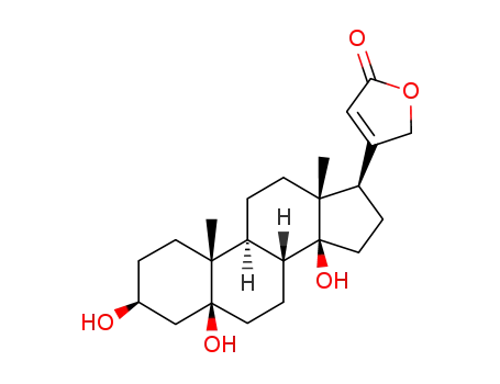 Molecular Structure of 4433-58-3 (Card-20(22)-enolide,3,5,14-trihydroxy-,(3â,- 5â,17R)- )