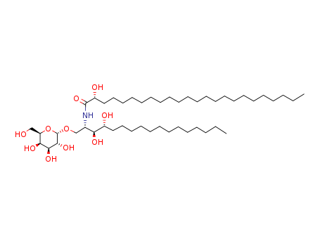 Molecular Structure of 148289-27-4 (Tetracosanamide,N-[(1S,2S,3R)-1-[(a-D-galactopyranosyloxy)methyl]-2,3-dihydroxyhexadecyl]-2-hydroxy-, (2R)-)