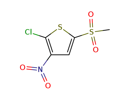 Molecular Structure of 57800-77-8 (Thiophene, 2-chloro-5-(methylsulfonyl)-3-nitro-)