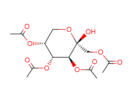 Molecular Structure of 55221-54-0 (1,3,4,5-tetra-O-acetylhex-2-ulopyranose)