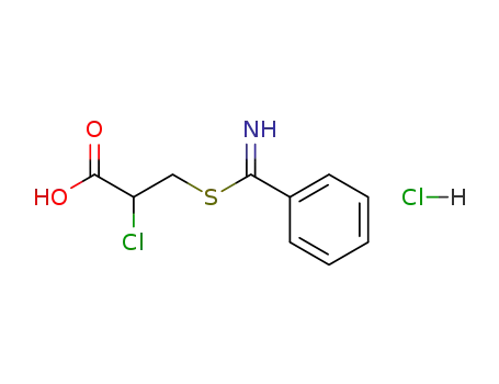 Molecular Structure of 116077-21-5 (S-(2-Carboxy-2-chlorethyl)thiobenzamid-hydrochlorid)