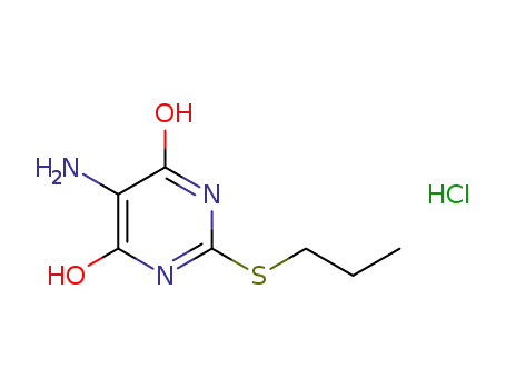 Molecular Structure of 1549834-66-3 (4,6-dihydroxy-5-amino-2-(propylmercapto)pyrimidine hydrochloride)