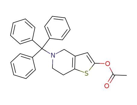 Molecular Structure of 1151904-83-4 (Thieno[3,2-c]pyridin-2-ol, 4,5,6,7-tetrahydro-5-(triphenylmethyl)-, 2-acetate)
