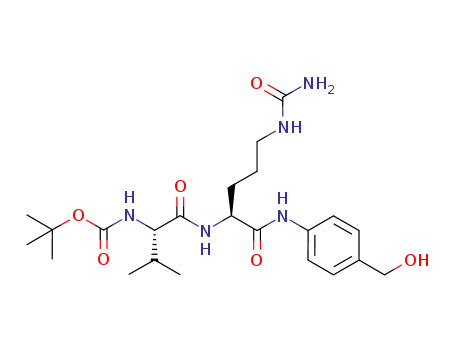 870487-09-5,Boc-Val-Cit-PABA,tert-butyl ((S)-1-(((S)-1-((4-(hydroxymethyl)phenyl)amino)-1-oxo-5-ureidopentane-2-yl)amino)-3-methyl-1-oxobutane-2-yl)carbamate