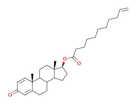 13103-34-9,Boldenone undecylenate,Androsta-1,4-dien-3-one,17b-hydroxy-, 10-undecenoate(7CI,8CI);10-Undecenoic acid, ester with 17b-hydroxyandrosta-1,4-dien-3-one (8CI);Ba 29038;Ba9038;Boldefarm;Boldenone 10-undecenoate;Equipoise;Parenabol;Vebonol;