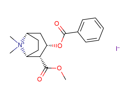 5937-29-1,1-alpha-H,5-alpha-H-Tropanium, 2-beta-carboxy-3-beta-hydroxy-8-methyl- , iodide, methyl ester, benzoate,1aH,5aH-Tropanium, 2b-carboxy-3b-hydroxy-8-methyl-, iodide, methyl ester, benzoate (8CI);8-Azoniabicyclo[3.2.1]octane, 3-(benzoyloxy)-2-(methoxycarbonyl)-8,8-dimethyl-,iodide, (1R,2R,3S,5S)- (9CI); 8-Azoniabicyclo[3.2.1]octane,3-(benzoyloxy)-2-(methoxycarbonyl)-8,8-dimethyl-, iodide, [1R-(exo,exo)]-;(-)-Cocaine methiodide; Cocaine methiodide