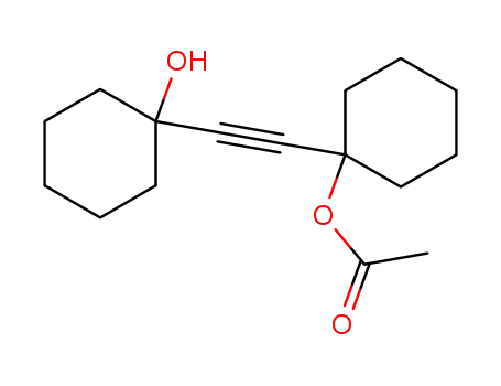 Molecular Structure of 89057-46-5 (Cyclohexanol, 1-[[1-(acetyloxy)cyclohexyl]ethynyl]-)