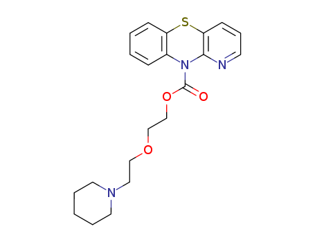 2167-85-3,pipazethate,10H-Pyrido[3,2-b][1,4]benzothiazine-10-carboxylicacid, 2-(2-piperidinoethoxy)ethyl ester (7CI,8CI); Ethanol,2-(2-piperidinoethoxy)-, 10H-pyrido[3,2-b][1,4]benzothiazine-10-carboxylate(ester) (8CI); 2-(2-Piperidinoethoxy)ethyl 1-azaphenothiazine-10-carboxylate;2-(2-Piperidinoethoxy)ethyl 10H-pyrido[3,2-b][1,4]benzothiazine-10-carboxylate;D 254; Pipazetate; Pipazethate; SKF 70230A; SQ 15874