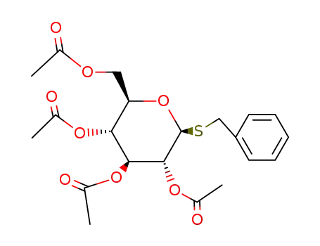 Molecular Structure of 6612-63-1 (.beta.-D-Glucopyranoside, phenylmethyl 1-thio-, tetraacetate)