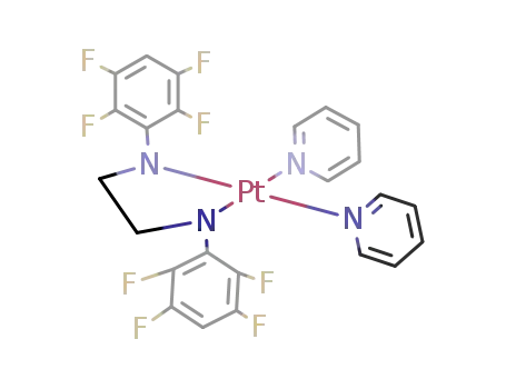 Molecular Structure of 92181-58-3 ({N,N'-bis(2,3,5,6-tetrafluorophenyl)ethane-1,2-diaminato<sup>(2-)</sup>}dipyridineplatinum(II))
