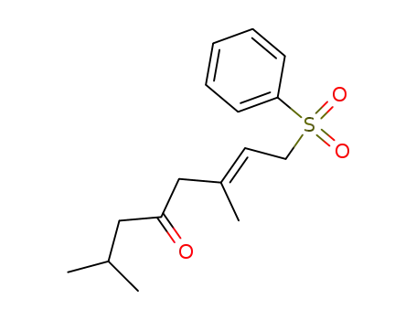 Molecular Structure of 79998-91-7 (6-Octen-4-one, 2,6-dimethyl-8-(phenylsulfonyl)-)